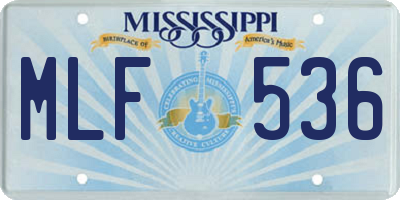 MS license plate MLF536