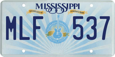 MS license plate MLF537