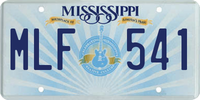 MS license plate MLF541