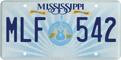 MS license plate MLF542