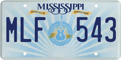 MS license plate MLF543