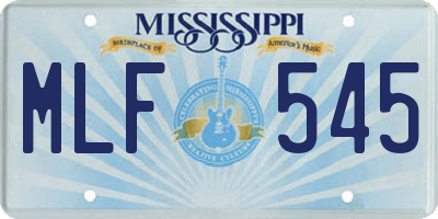 MS license plate MLF545