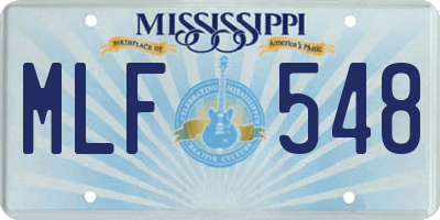 MS license plate MLF548