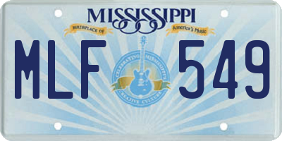 MS license plate MLF549