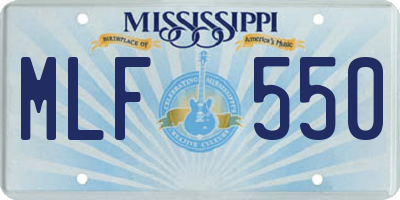 MS license plate MLF550