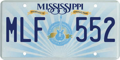 MS license plate MLF552