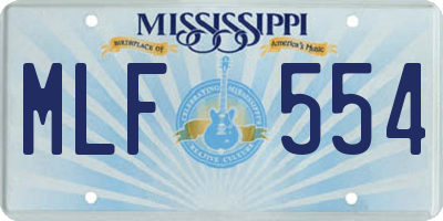 MS license plate MLF554