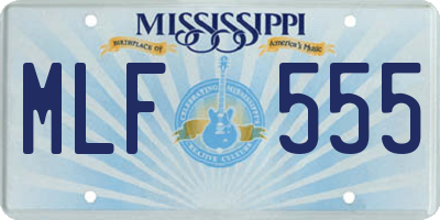 MS license plate MLF555