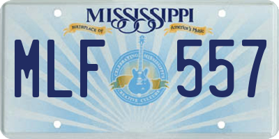 MS license plate MLF557
