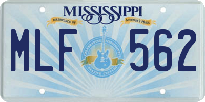 MS license plate MLF562