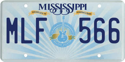 MS license plate MLF566