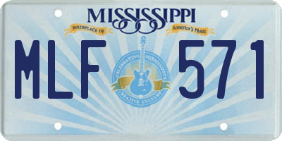 MS license plate MLF571