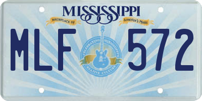 MS license plate MLF572