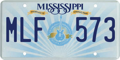 MS license plate MLF573