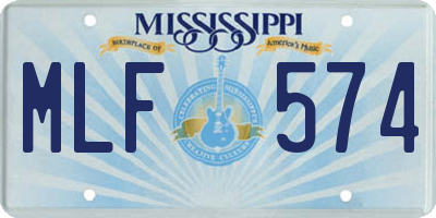 MS license plate MLF574