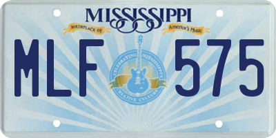MS license plate MLF575