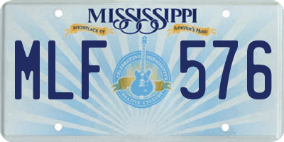 MS license plate MLF576