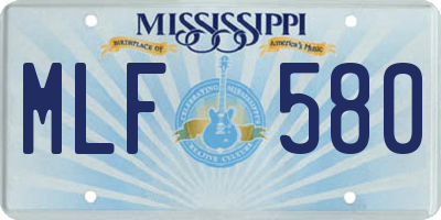 MS license plate MLF580