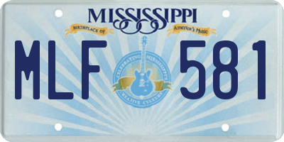 MS license plate MLF581