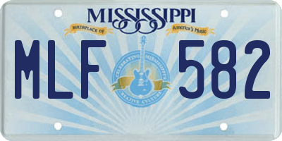 MS license plate MLF582