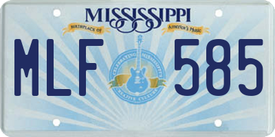 MS license plate MLF585