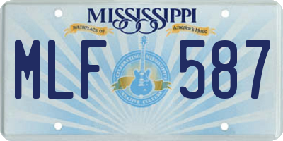 MS license plate MLF587