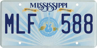 MS license plate MLF588