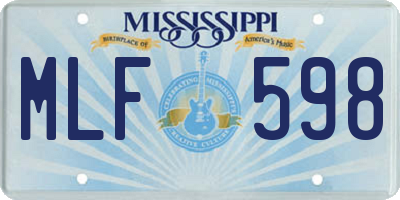 MS license plate MLF598