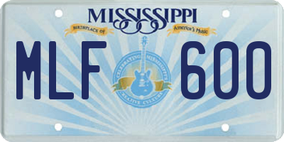 MS license plate MLF600