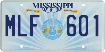 MS license plate MLF601