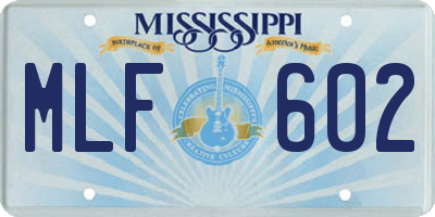 MS license plate MLF602