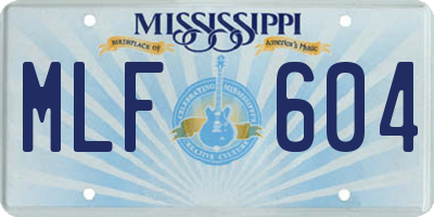 MS license plate MLF604