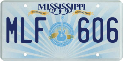 MS license plate MLF606