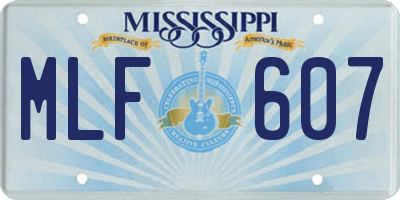 MS license plate MLF607