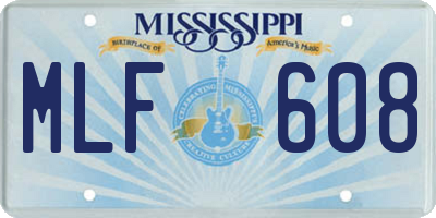 MS license plate MLF608