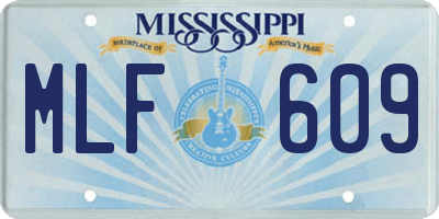MS license plate MLF609