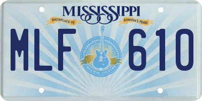 MS license plate MLF610