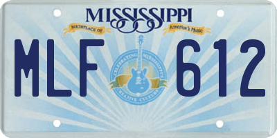 MS license plate MLF612