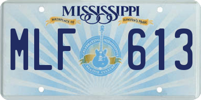 MS license plate MLF613