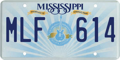 MS license plate MLF614