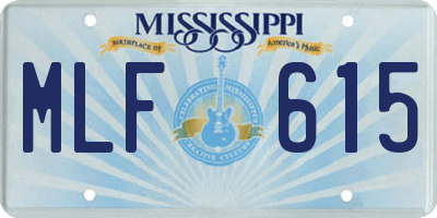 MS license plate MLF615