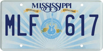 MS license plate MLF617