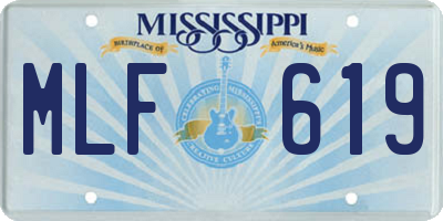 MS license plate MLF619