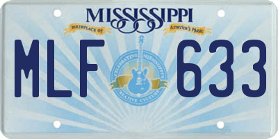 MS license plate MLF633