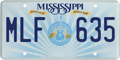MS license plate MLF635