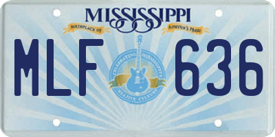 MS license plate MLF636