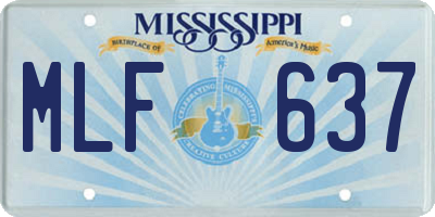 MS license plate MLF637