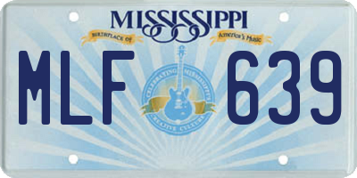 MS license plate MLF639