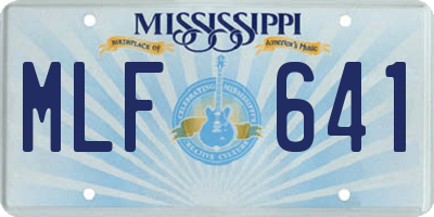 MS license plate MLF641