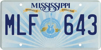 MS license plate MLF643